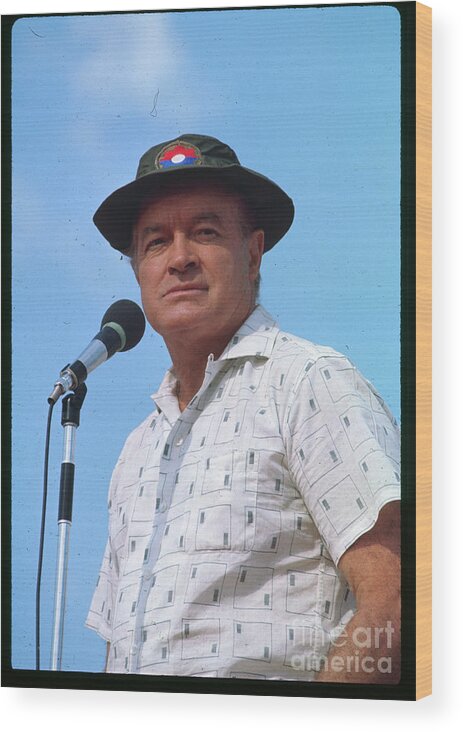 Vietnam War Wood Print featuring the photograph Comedian Bob Hope In Vietnam by Bettmann