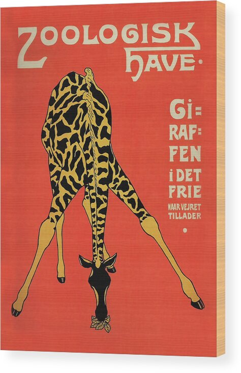 Copenhagen Zoo Wood Print featuring the mixed media Copenhagen Zoo by Vintage Lavoie