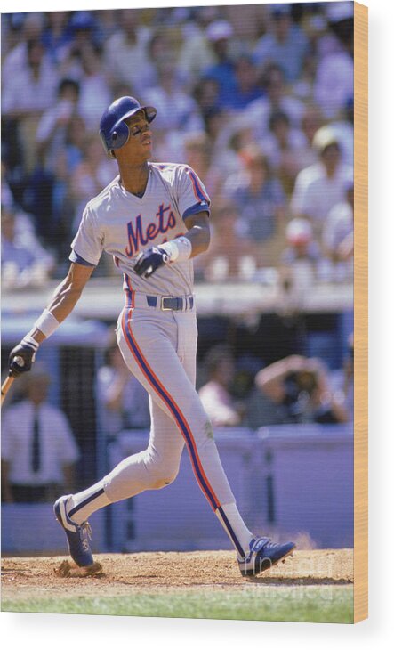 People Wood Print featuring the photograph Darryl Strawberry Swings by Stephen Dunn