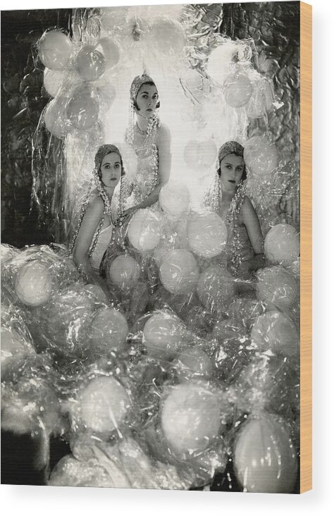 Costume Wood Print featuring the photograph The Debutantes In Costume by Cecil Beaton