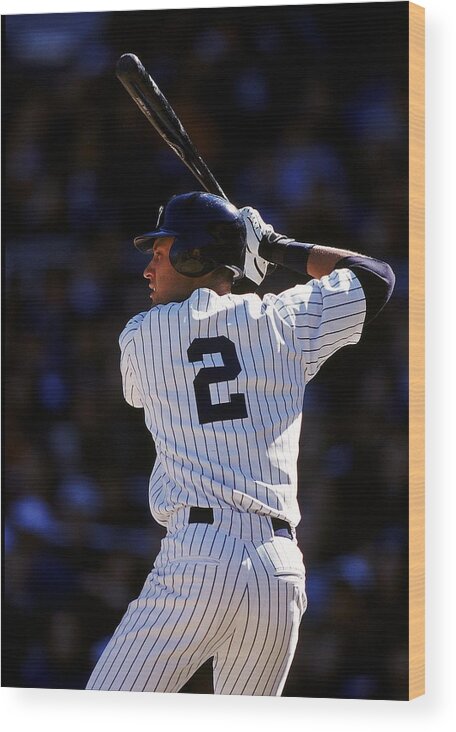 People Wood Print featuring the photograph Derek Jeter 2 by Al Bello