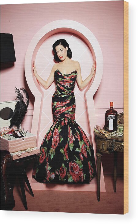 Sleeveless Dress Wood Print featuring the photograph Dita Von Teese Launches My Private by Chris Jackson