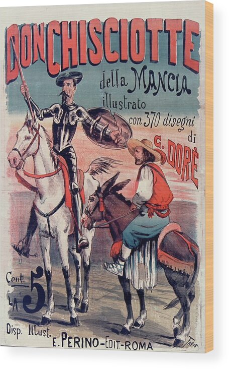 Don Quixote Wood Print featuring the painting Don Chisciotte Della Mancia by Ottavio Rodella Tavio