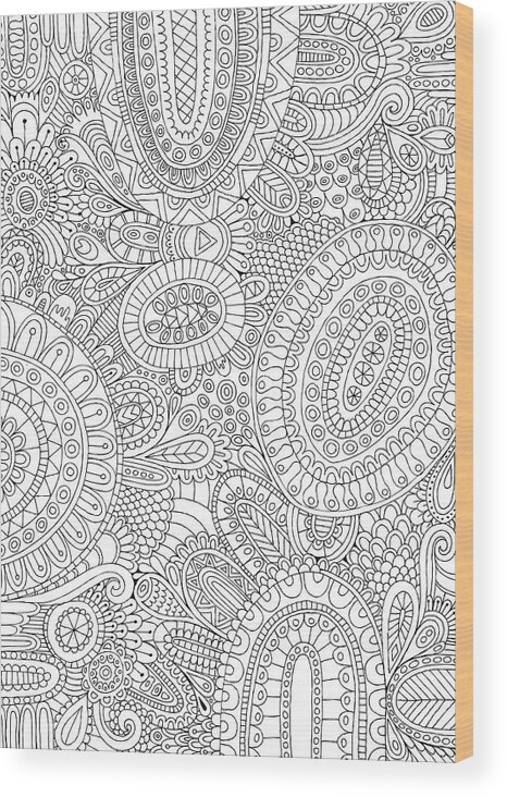 Doodles All Over Wood Print featuring the digital art Doodles All Over by Hello Angel