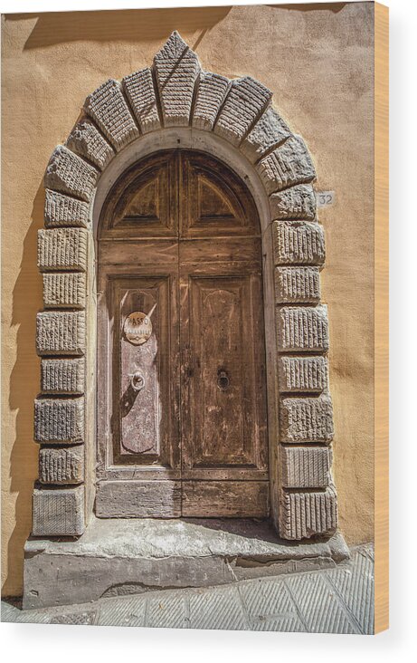 Tuscany Wood Print featuring the photograph Door Thirty Two of Tuscany by David Letts