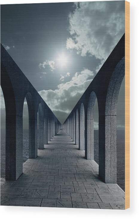 Arch Wood Print featuring the photograph Fantasy Passageway With Arches by Ed Freeman