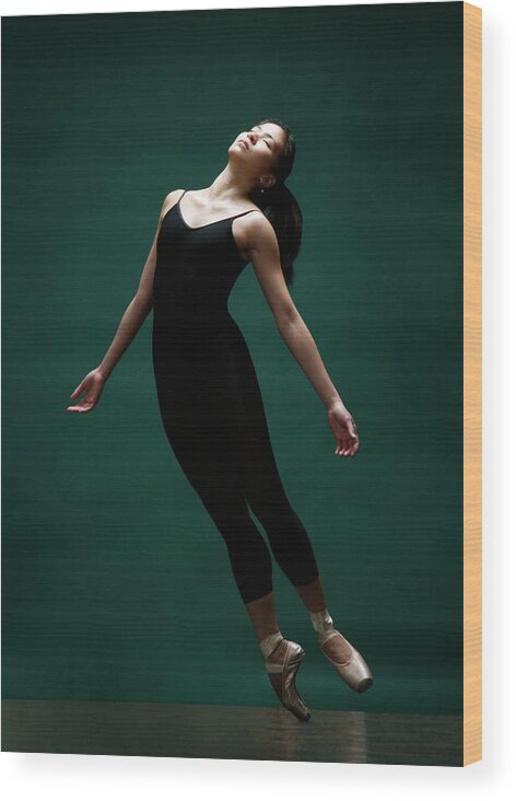 Ballet Dancer Wood Print featuring the photograph Female Ballet Dancer Dancing, Eyes by David Sacks