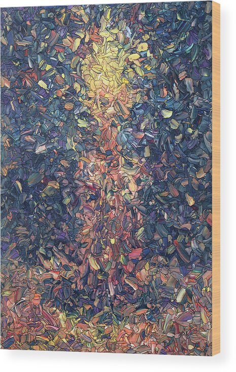 Candle Wood Print featuring the painting Fragmented Flame by James W Johnson