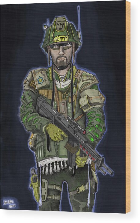 Soldier Wood Print featuring the painting G.I. Jew by Yom Tov Blumenthal