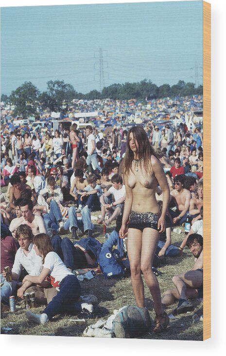1980-1989 Wood Print featuring the photograph Glastonbury Festival by Pete Cronin