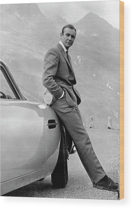 Sean Connery Wood Print featuring the photograph Goldfinger by Michael Ochs Archives Sean Connery Wood Print featuring the photograph Goldfinger by Michael Ochs Archives