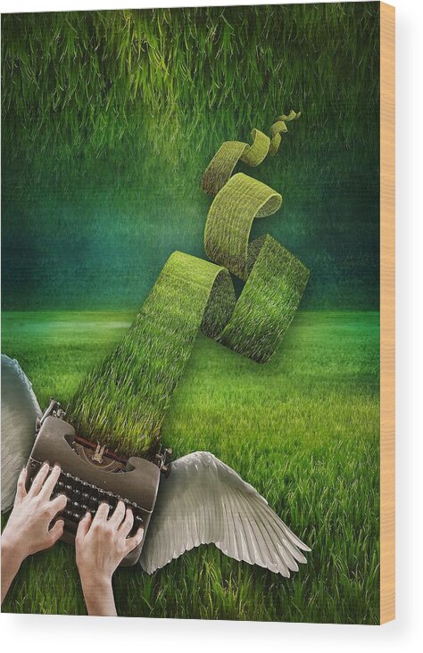 Creative Edit Wood Print featuring the photograph Green... by Lucynda Lu