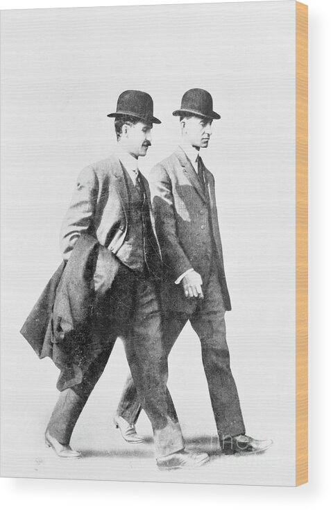 People Wood Print featuring the photograph Inventors Orville And Wilbur Wright by Bettmann