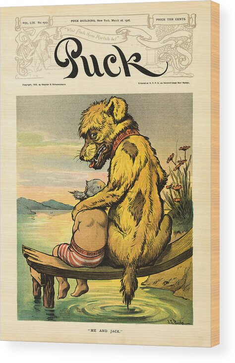 J S Pughe Wood Print featuring the photograph J S Pughe, Puck Magazine Cover, March 28, 1906 by Al White