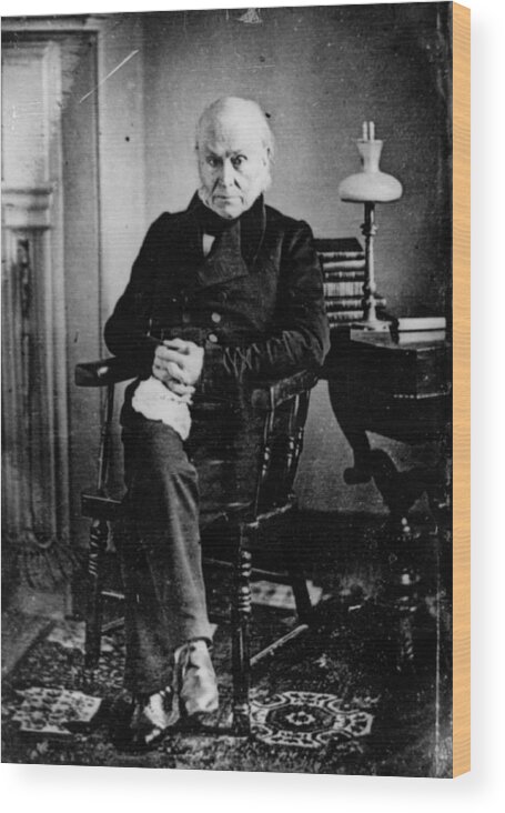 John Quincy Adams Wood Print featuring the photograph John Quincy Adams by Hulton Archive