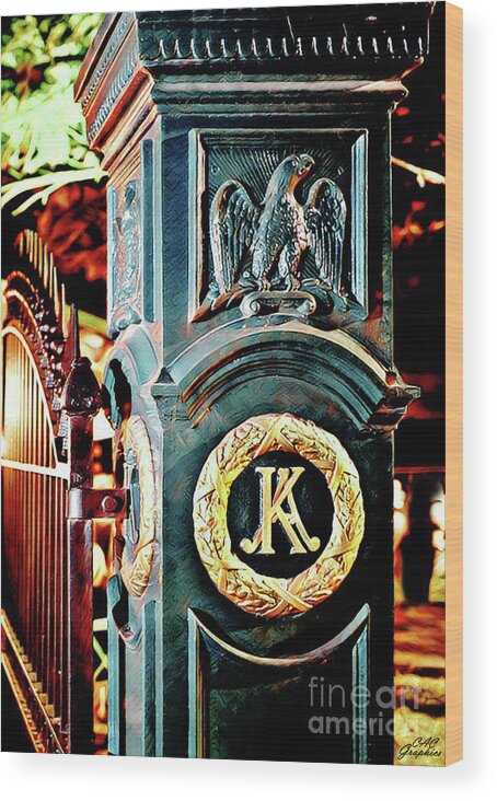 Keeneland Wood Print featuring the digital art Keeneland Gatepost 1 by CAC Graphics