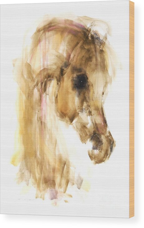 Horse Wood Print featuring the painting Kynsey by Janette Lockett
