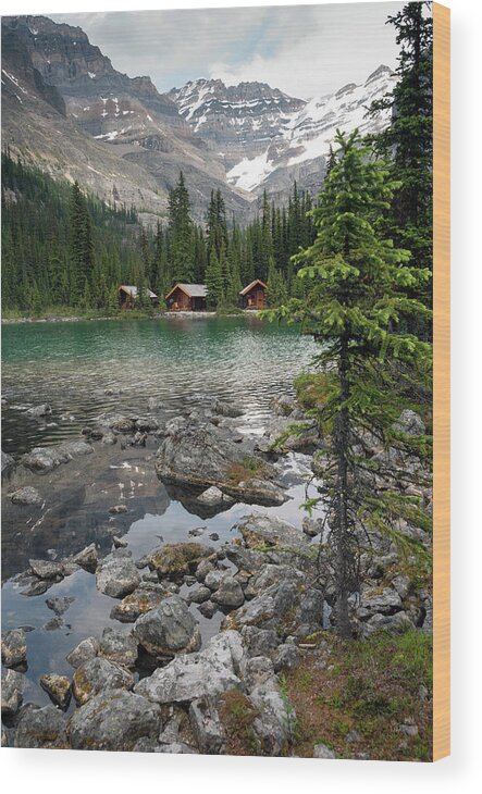 Scenics Wood Print featuring the photograph Lake Ohara, Cabins by John Elk Iii