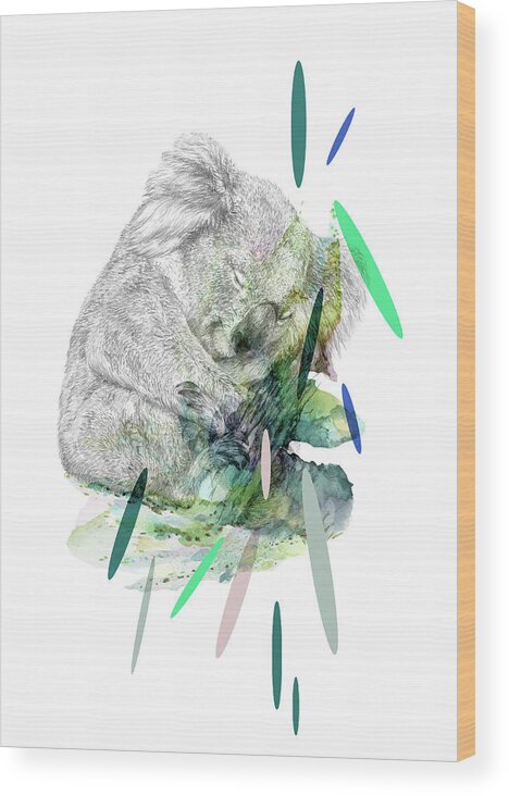 Loala Wood Print featuring the mixed media Loala by Kokoma