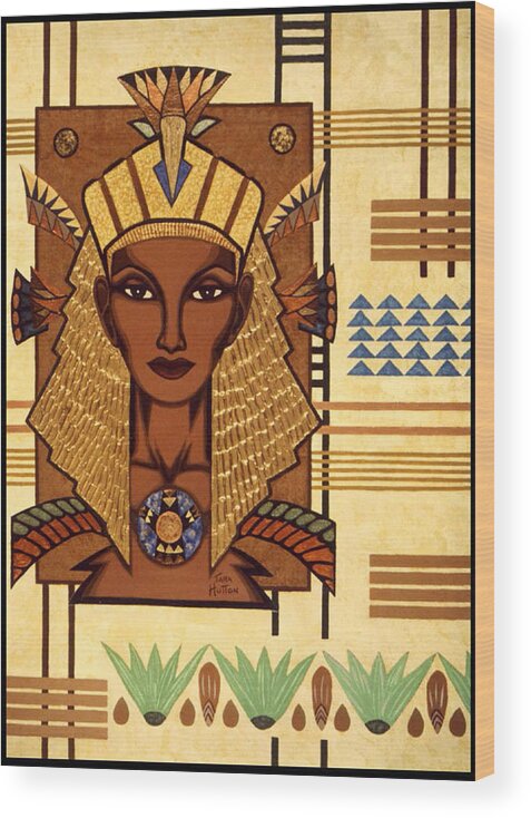 Egyptian Wood Print featuring the painting Luxor DeLuxe by Tara Hutton