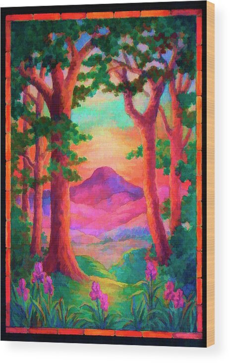 Watercolor Wood Print featuring the digital art Magenta Morning by Rick Wicker