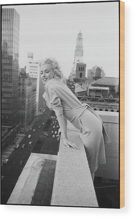 #faatoppicks Wood Print featuring the photograph Marilyn On The Roof by Michael Ochs Archives