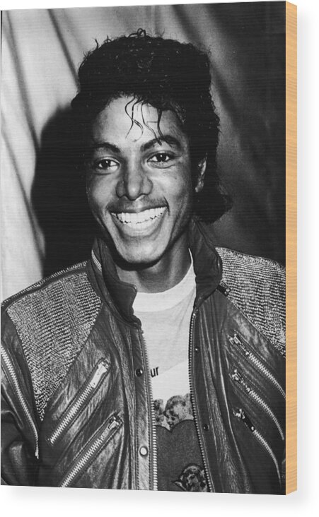 Michael Jackson Wood Print featuring the photograph Michael Jackson Attends Premiere by Pictorial Parade