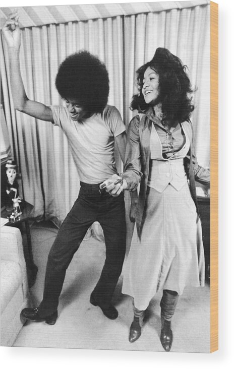 Apartment Wood Print featuring the photograph Michael Jackson Dances With His by New York Daily News Archive