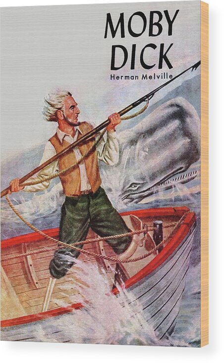 Comic Wood Print featuring the painting Moby Dick by Unknown
