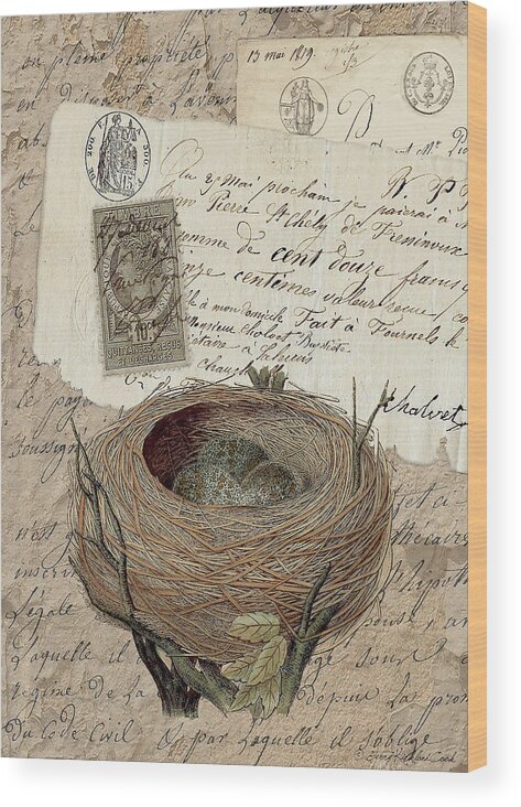  Wood Print featuring the digital art Nest Eggs by Terry Kirkland Cook
