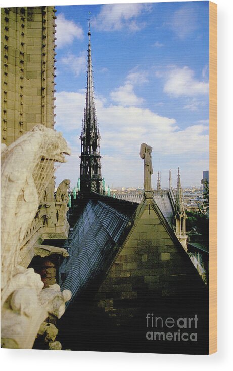 Spire Wood Print featuring the photograph Notre Dame - No. 1 by Steve Ember
