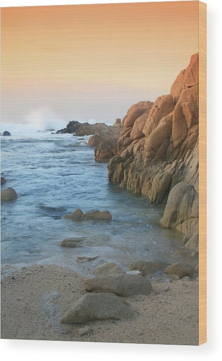 Water's Edge Wood Print featuring the photograph Ocean Sunrise by Imaginegolf
