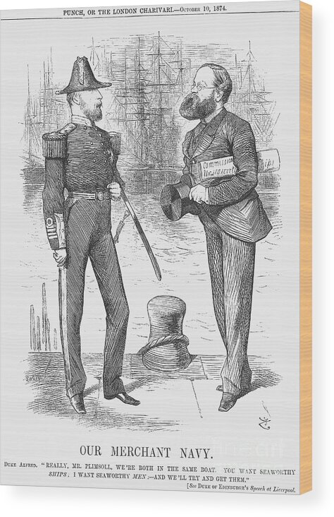 Engraving Wood Print featuring the drawing Our Merchant Navy, 1874. Artist Joseph by Print Collector