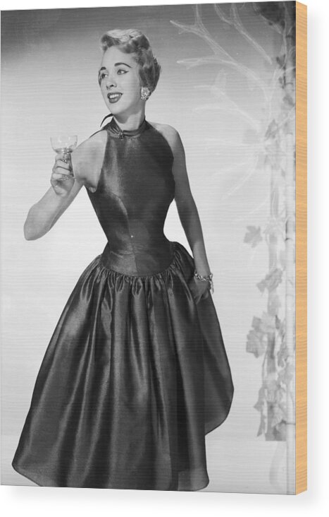 1950-1959 Wood Print featuring the photograph Party Lady by Chaloner Woods
