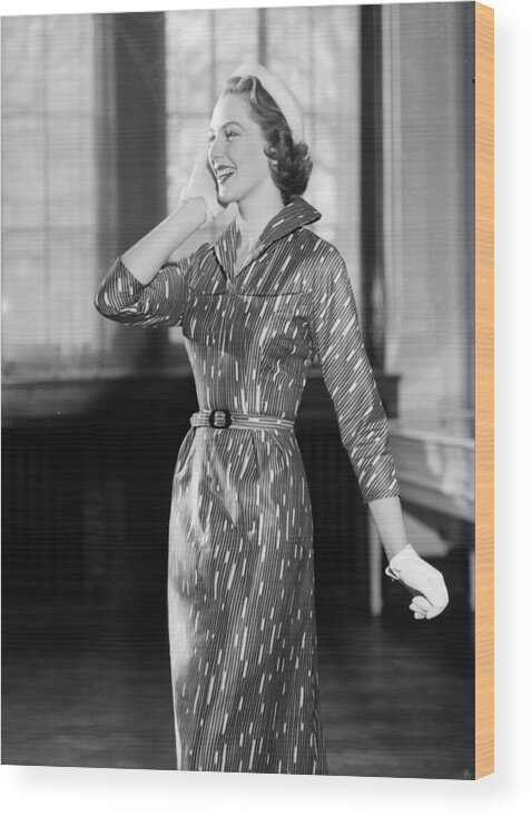 1950-1959 Wood Print featuring the photograph Patterned Dress by Chaloner Woods