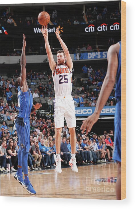 Sports Ball Wood Print featuring the photograph Phoenix Suns V Dallas Mavericks by Danny Bollinger