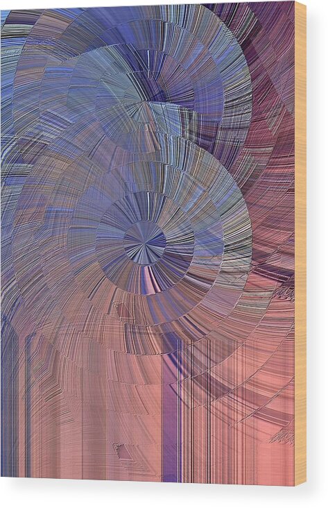 Pink Wood Print featuring the digital art Pink, Blue and Purple by David Manlove