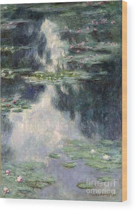 Oil Painting Wood Print featuring the drawing Pond With Water Lilies, 1907. Artist by Heritage Images