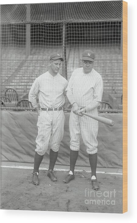 People Wood Print featuring the photograph Portrait Of Babe Ruth And Lou Gehrig by Bettmann