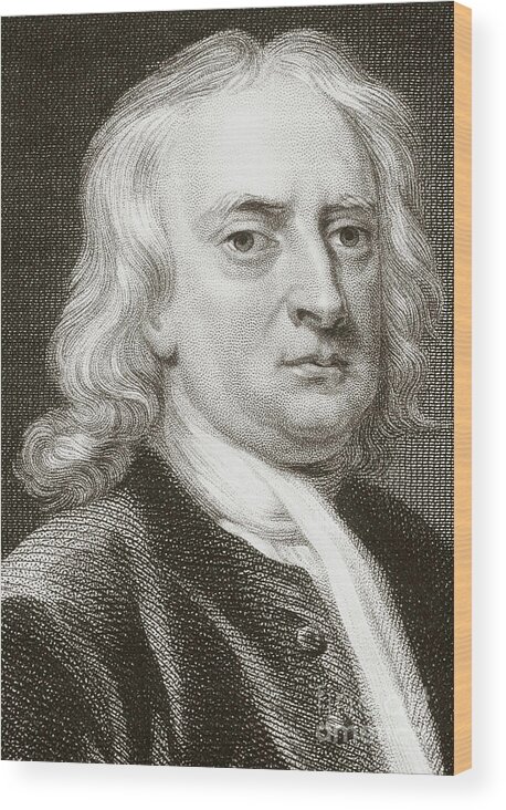 Newton Wood Print featuring the photograph Portrait Of The English Physicist Isaac Newton by George Bernard/science Photo Library