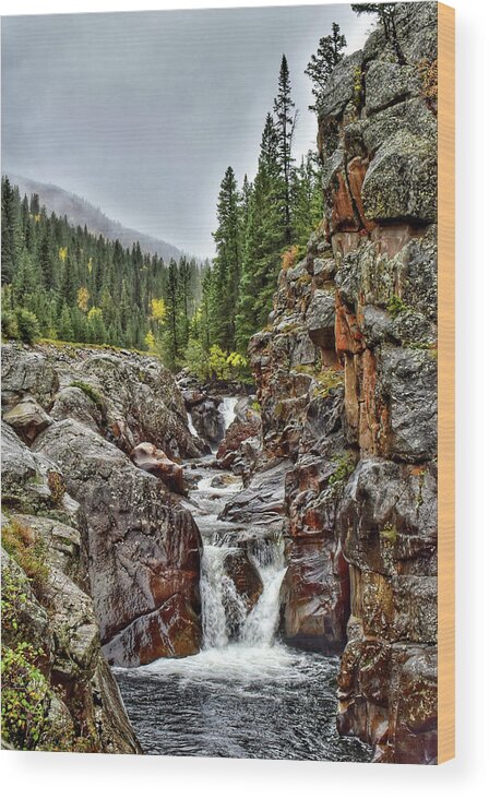 Poudre Wood Print featuring the photograph Poudre Falls by Christopher Thomas