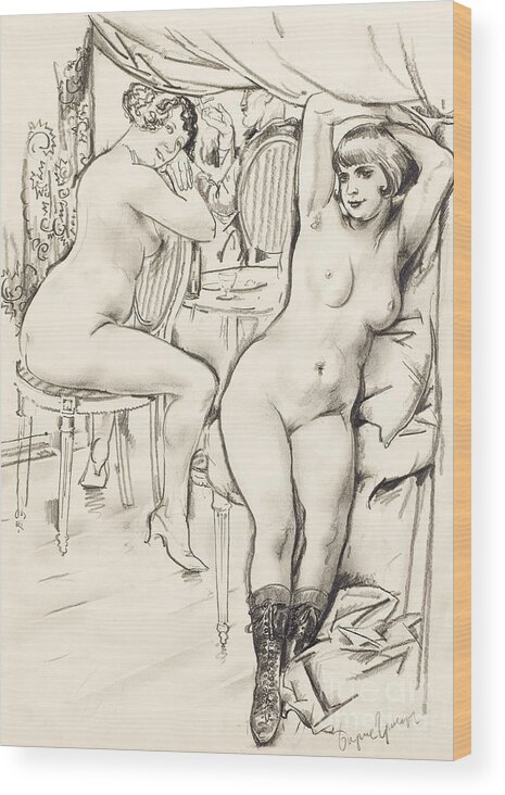 Child Wood Print featuring the drawing Prostitutes. Artist Grigoriev, Boris by Heritage Images
