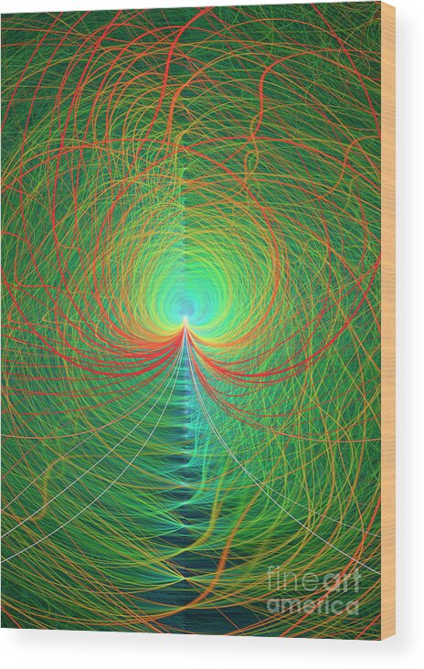 Concept Wood Print featuring the photograph Quantum Entanglement Illustration. by David Parker/science Photo Library