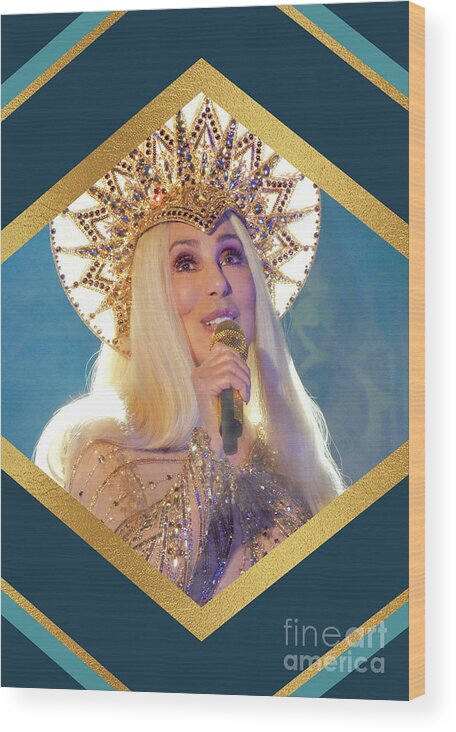 Cher Wood Print featuring the digital art Queen Cher by Cher Style