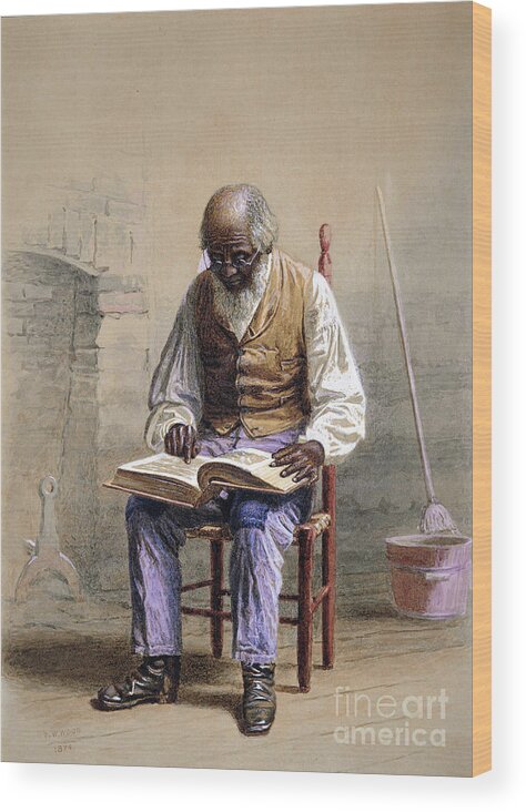 Gouache Wood Print featuring the drawing Reading The Scriptures by Heritage Images