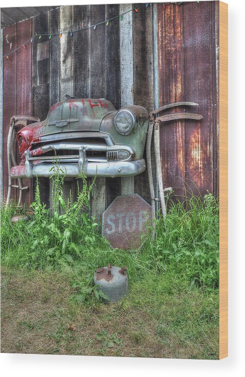 Old Cars Wood Print featuring the photograph Retired by Randall Dill