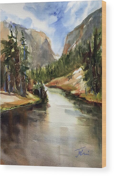 Colorado Wood Print featuring the painting Rocky Mountain High by Judith Levins
