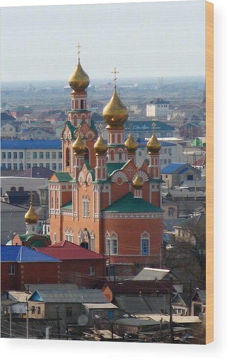 Outdoors Wood Print featuring the photograph Russian Orthodox Church by Robert Mctaggart