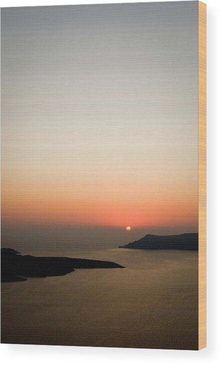 Greece Wood Print featuring the photograph Santorini Caldera Sunset by Earleliason