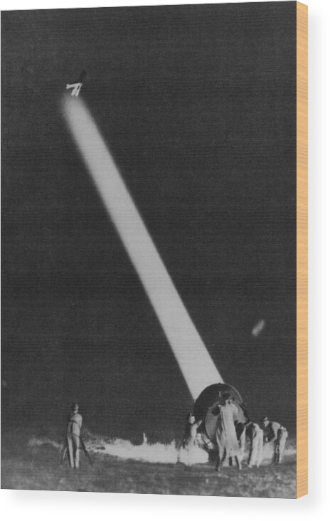 Searchlight Wood Print featuring the photograph Searchlight by Hulton Archive